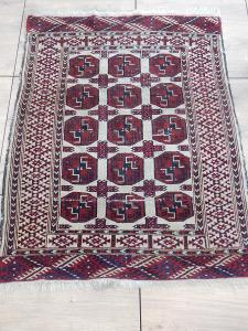 Starožitný orientální vlněný koberec Buchara Uzbekistán Orient 136x104