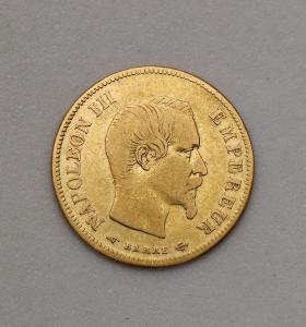 Zlatý 10 Frank 1857 A - Napoleon III. - Francie!