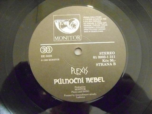 PLEXIS - PŮLNOČNÍ REBEL - MONITOR´90 - LP/VG+ - Hudba