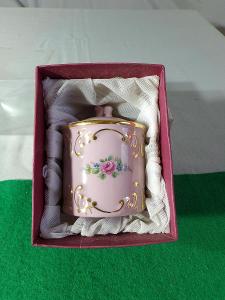 Růžový porcelán JSK - dóza / cukřenka.