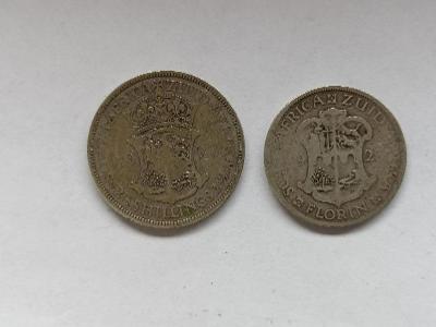 Stříbrné anglické mince - 2 1/2 shilling a florin 1923 Afrika