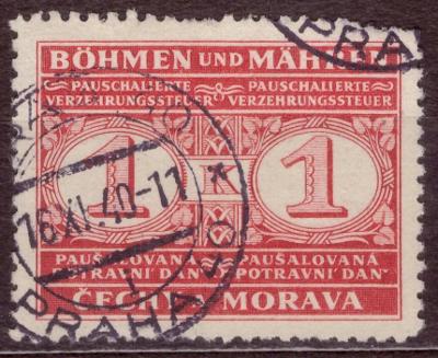 1940 (B+M) - Známka POTRAVNÍ DAŇ PD1, Praha 1940 (1818)