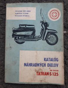 Katalog náhradních součástek na skůtr TATRAN S 125/1968/Viz foto
