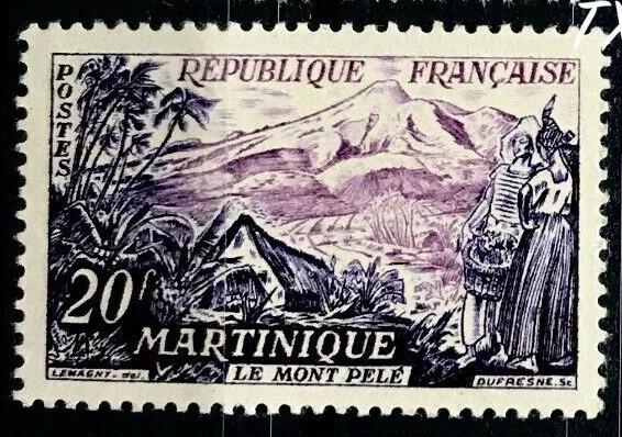 Francúzsko 1955 Mont Pelé, Martinik Mi# 1069 0785 - Známky