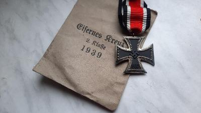 Železný kříž 2tř. EK 2 ORIGINÁL 1939 v sáčku / značen
