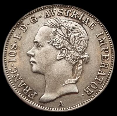 Stříbrný 20krejcar 1852 A ,F.J.I. /hlava v levo/.