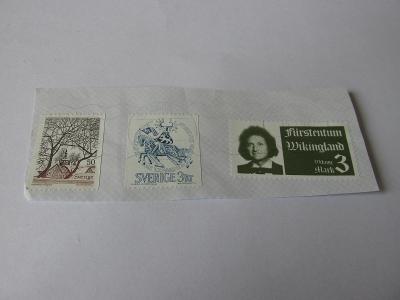 Ústřižek obálky Švédsko 1981, 3 známky, razítko Stockholm