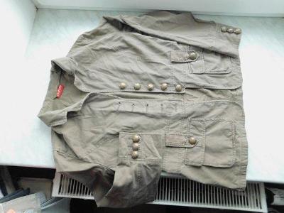 Krásné khaki sako Taifun, bez podšívky, obv.prsa 100 cm