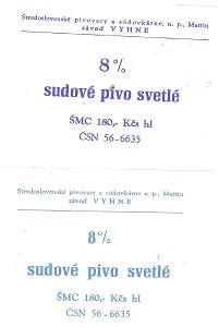Sběratelství-Nápojový průmysl-pivní etikety-Vyhne/S-4 a 5/