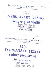Sběratelství-Nápojový průmysl-pivní etikety-Vyhne/H-24 a 25/