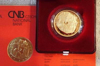 Zlatá minca Cheb 5000 Kč PROOF - PERFEKTNÝ BEZ ŠKVRÁN !!!