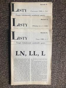 exilový časopis LISTY: 3 čísla + příloha /  X. ročník (1980)