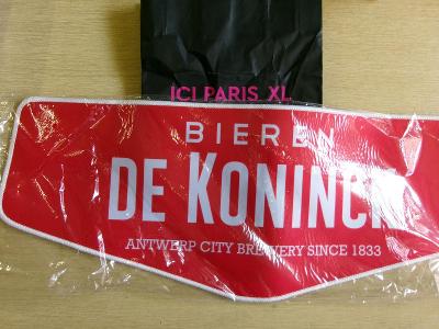 Pivo reklama tácek podtácek guma De Koninck Belgie