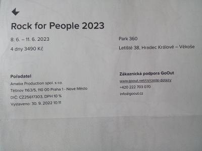 Rock for People 2023 - 2 vstupenky/4 dny