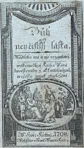 Vzácná církevní rytina krásný svatý obrázek Kutná Hora 1798 český text