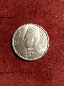 stříbro Egypt 10 piastrů 1358-1939 (14g) UNC