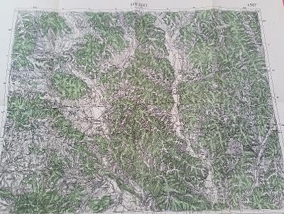 Mapa Giraltovce Miňovce Stropkov Tokajík Brezov Bystré Kuková 1947