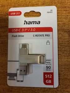 HAMA USB a USB-C 3.1(3.0) 512 GB FLASH DRIVE C-ROTATE PRE - NOVÁ