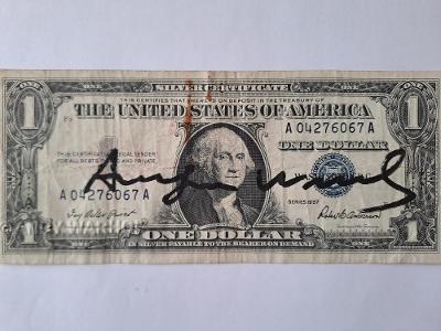 Andy Warhol - Originální podepsaný DOLAR - sběratelský unikát