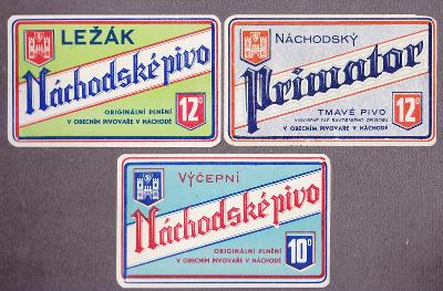 Staré pivní etikety 62A NÁCHOD.