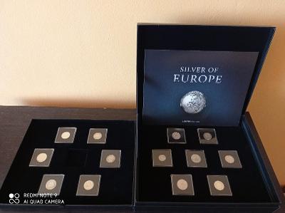 Sestava evropských mincí 