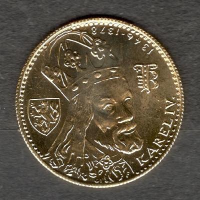 Investiční ZLATO dukát Karel IV. 1982, etue Terra Bohemica Au 986/1000