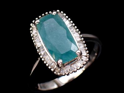 Luxusní prsten- vzácný grandidierit, diamant 2,60ct
