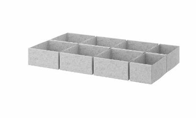 IKEA KOMPLEMENT Krabice, sada 8 ks, světle šedá, 90x54 cm