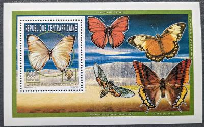 Central Africa 1996, hmyz, motýli, skauting, 1ks aršík