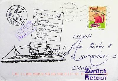 Obálka lodní pošta M/S Dunaj
