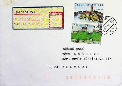 Obálka Brno automatové známky