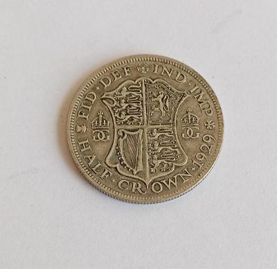 Stříbrná mince - Half Crown 1929 Anglie 
