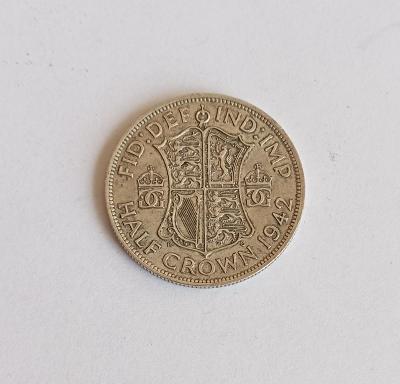 Stříbrná mince - Half Crown 1942 Anglie 