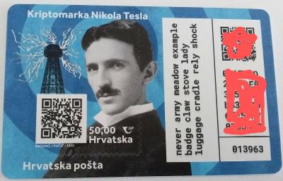 Cryptoznámka Chorvatsko 2022, Nikola Tesla! Supercena!