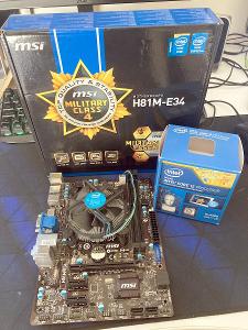 Intel Core i5-4460 3,2GHz s chladičem + deska MSI H81M-E34