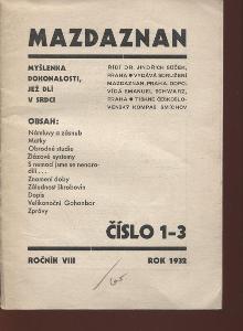 Časopis Mazdaznan, číslo 1 - 3/1932, ročník VIII.