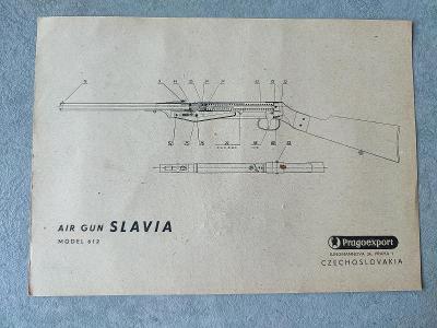 Prospekt reklama Vzduchovka Slavia Značka 612 Střelba Air rifle 612