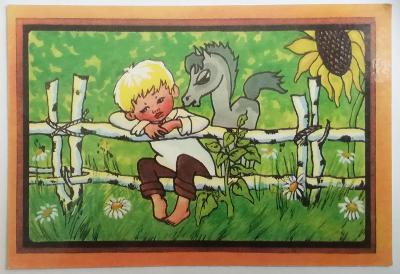 Kalendářík 1978, ruský, kreslený, kluk, oslík
