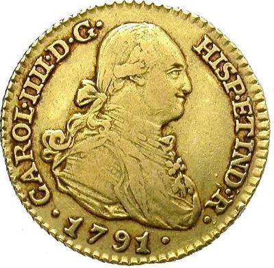 Karel IV.Španělský (1788-1808) - zlaté escudo 1791,..Madrid/Španělsko