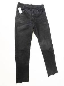 Kožené kalhoty broušené černé- vel. 32, pas: 80 cm