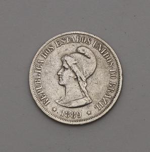Stříbrné 500 Reis 1889 - Brazílie!