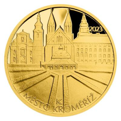 2x Zlatá minca Mestská pamiatková rezervácia Kroměříž 5000 Kč PROOF + BK