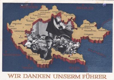 Německo, Sudety, příl. razítko Liberec 4.12.1938.