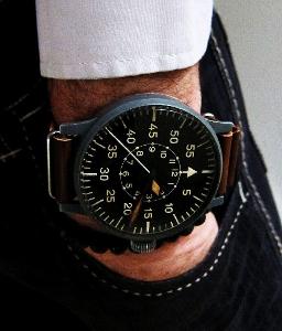 Originál obří starožitné německé letecké hodinky LACO B-UHR - funkční
