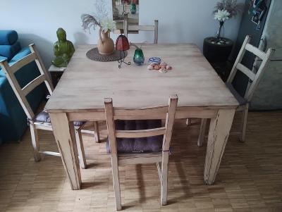 Stůl a židle ve stylu Provence masivní dřevo