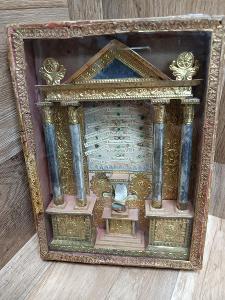 Relikviář s ostatkem sloupu sv. Pavla, 20 relikvií !!! rok cca 1820