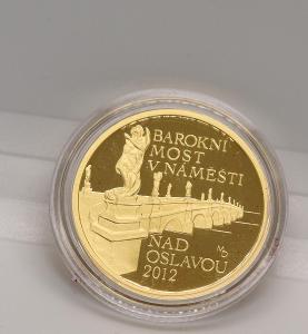 Zlatá mince Barokní most v Náměšti nad Oslavou  2012 PROOF