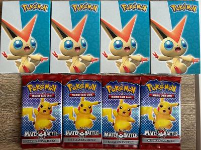 4x Pokemon Mcdonalds match battle booster pack balíček English pikachu