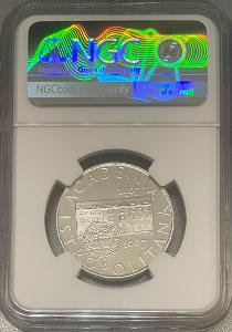 Stříbrná mince10 kčs 1967 Academia Istropolitana PROOF NGC PF67 Cameo