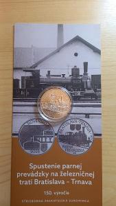 Strieborná slov. mince 10 EUR 2023 - 150. výročie 1. parnej lokomotívy